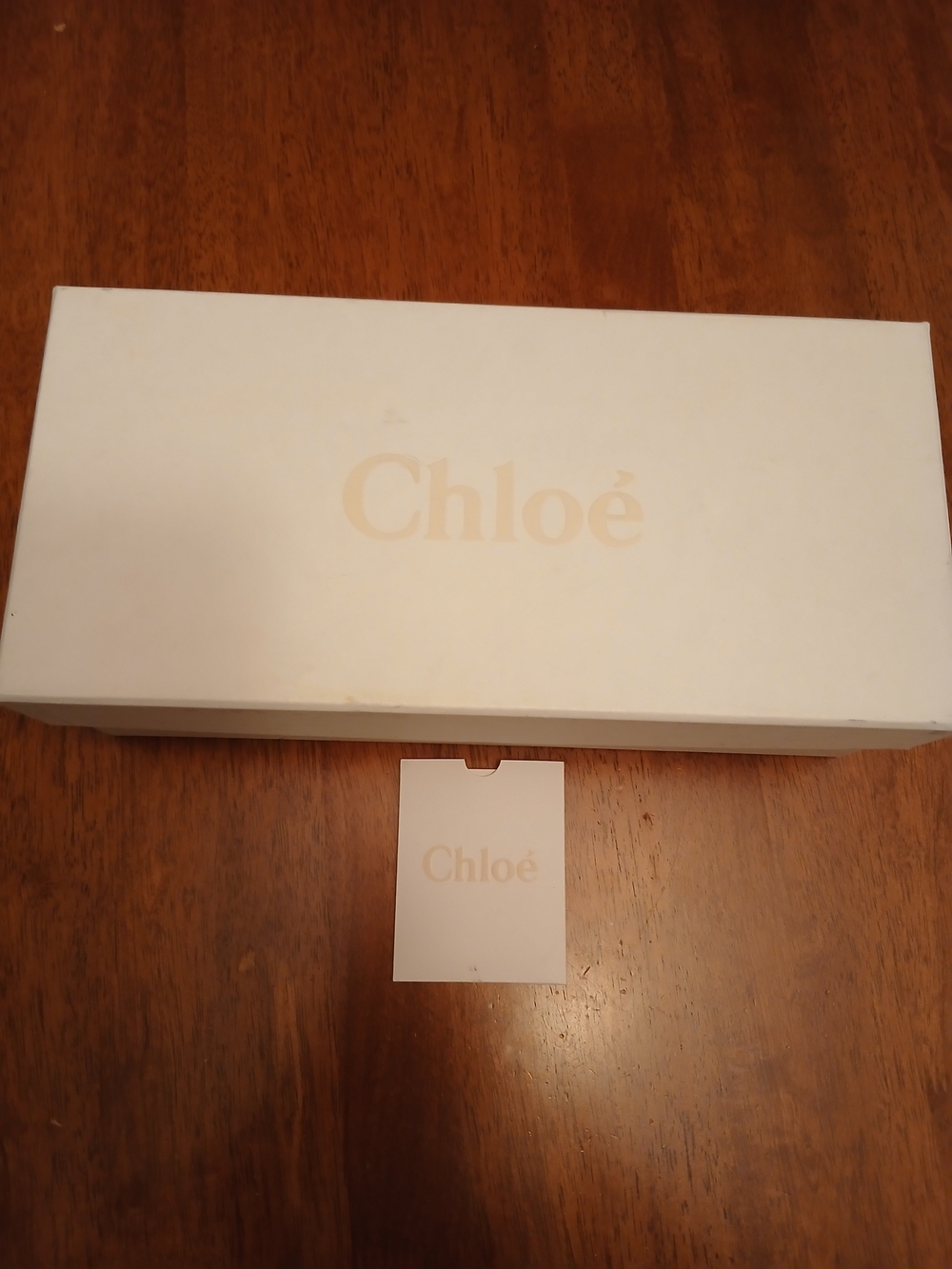 CHLOE Empty shoes box with card